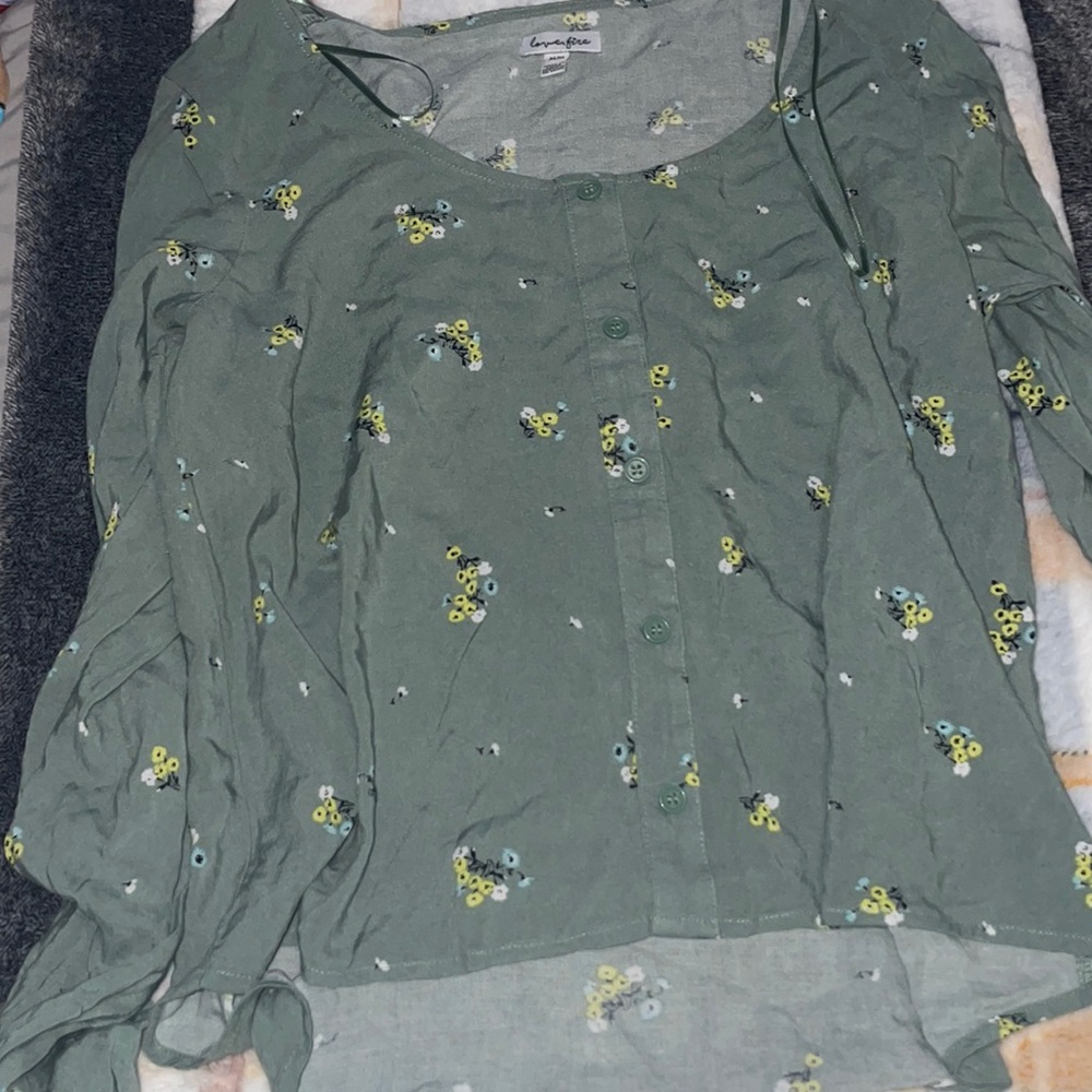 Love Fire long sleeve crop shirt